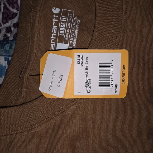 Carhartt Brown Short Sleeve Tee Durable Workwear - Picture 4 of 4